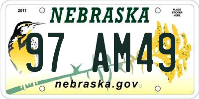 NE license plate 97AM49