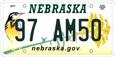 NE license plate 97AM50