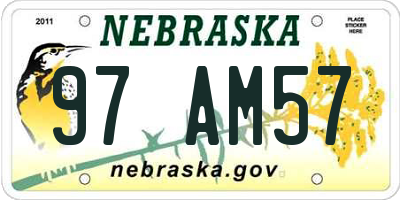NE license plate 97AM57