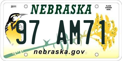 NE license plate 97AM71