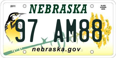 NE license plate 97AM88