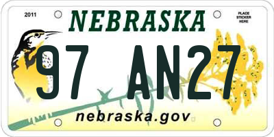 NE license plate 97AN27