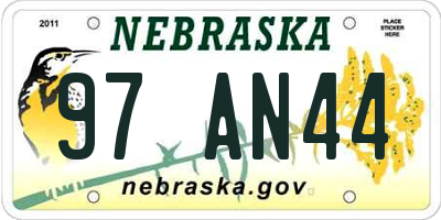 NE license plate 97AN44