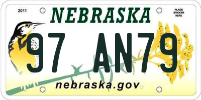 NE license plate 97AN79