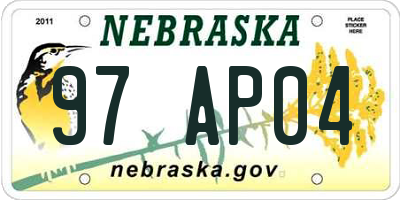 NE license plate 97AP04