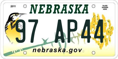 NE license plate 97AP44