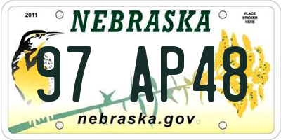 NE license plate 97AP48
