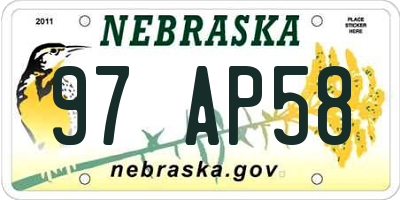 NE license plate 97AP58