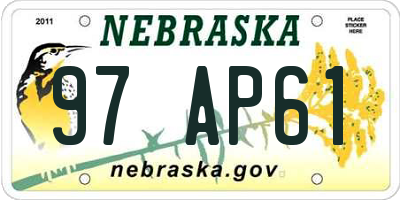 NE license plate 97AP61