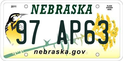 NE license plate 97AP63