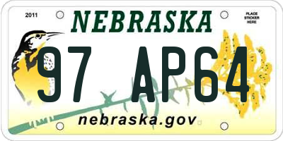 NE license plate 97AP64