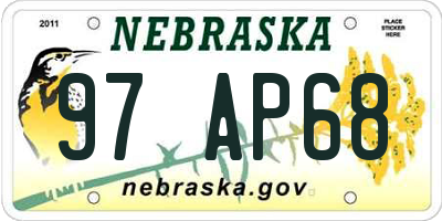 NE license plate 97AP68