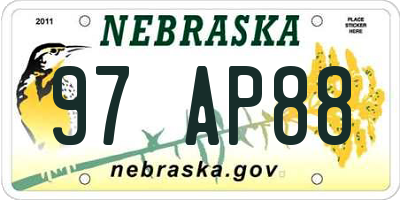 NE license plate 97AP88