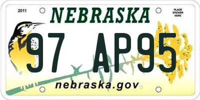 NE license plate 97AP95
