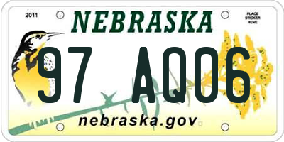 NE license plate 97AQ06