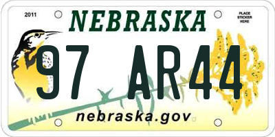 NE license plate 97AR44