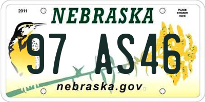 NE license plate 97AS46