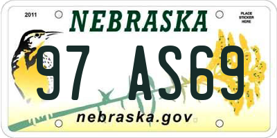 NE license plate 97AS69