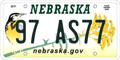 NE license plate 97AS77