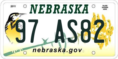 NE license plate 97AS82