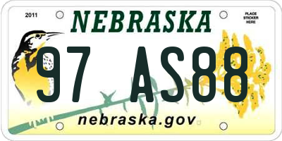 NE license plate 97AS88