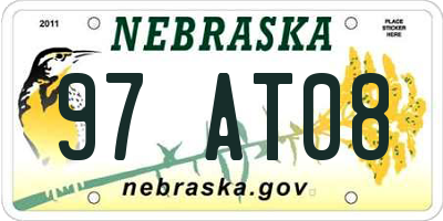 NE license plate 97AT08