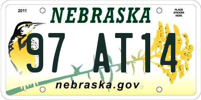 NE license plate 97AT14