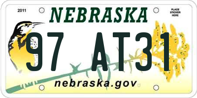 NE license plate 97AT31