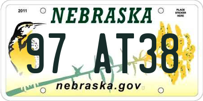 NE license plate 97AT38
