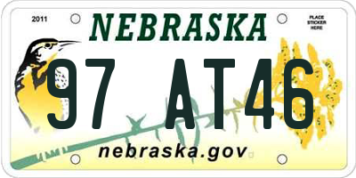 NE license plate 97AT46