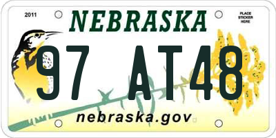 NE license plate 97AT48