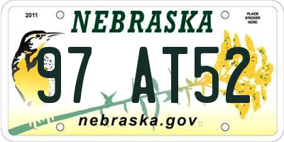 NE license plate 97AT52