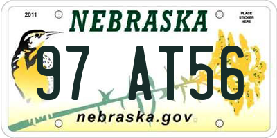 NE license plate 97AT56