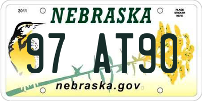 NE license plate 97AT90