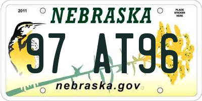 NE license plate 97AT96