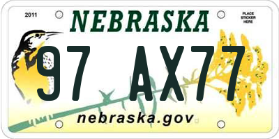 NE license plate 97AX77