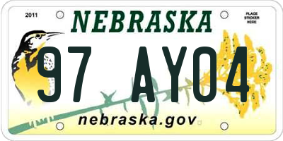 NE license plate 97AY04