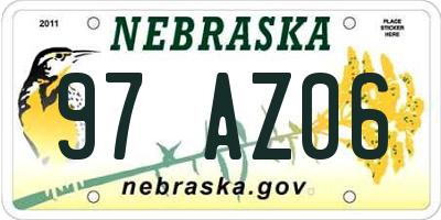 NE license plate 97AZ06