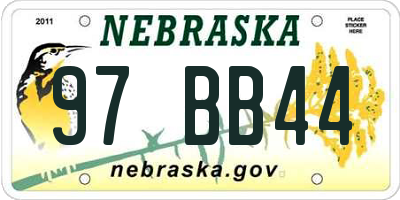 NE license plate 97BB44