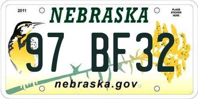 NE license plate 97BF32