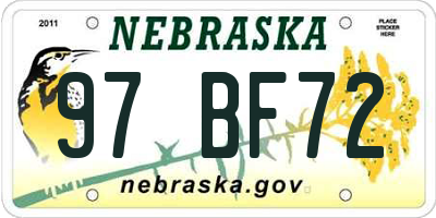 NE license plate 97BF72