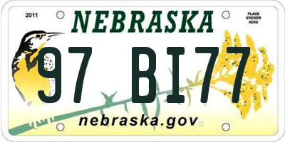 NE license plate 97BI77