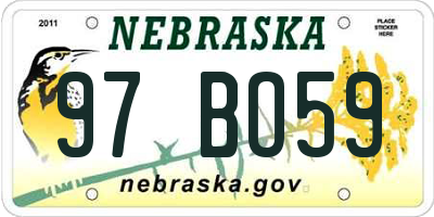 NE license plate 97BO59