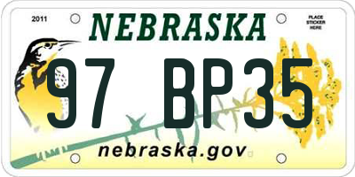 NE license plate 97BP35