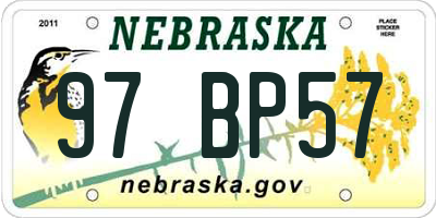 NE license plate 97BP57