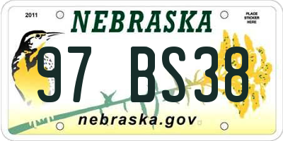 NE license plate 97BS38