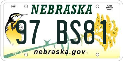 NE license plate 97BS81