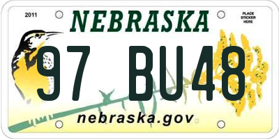 NE license plate 97BU48