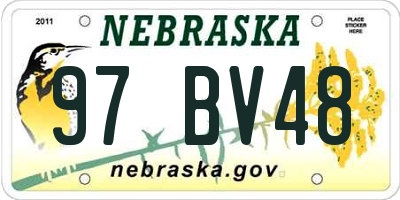 NE license plate 97BV48