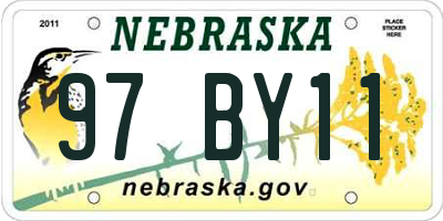 NE license plate 97BY11